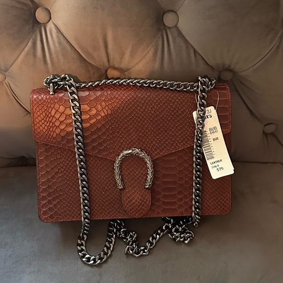 NWT Crossbody Shoulder Evening Bag for Women - Snake Printed Leather. - Picture 4 of 8